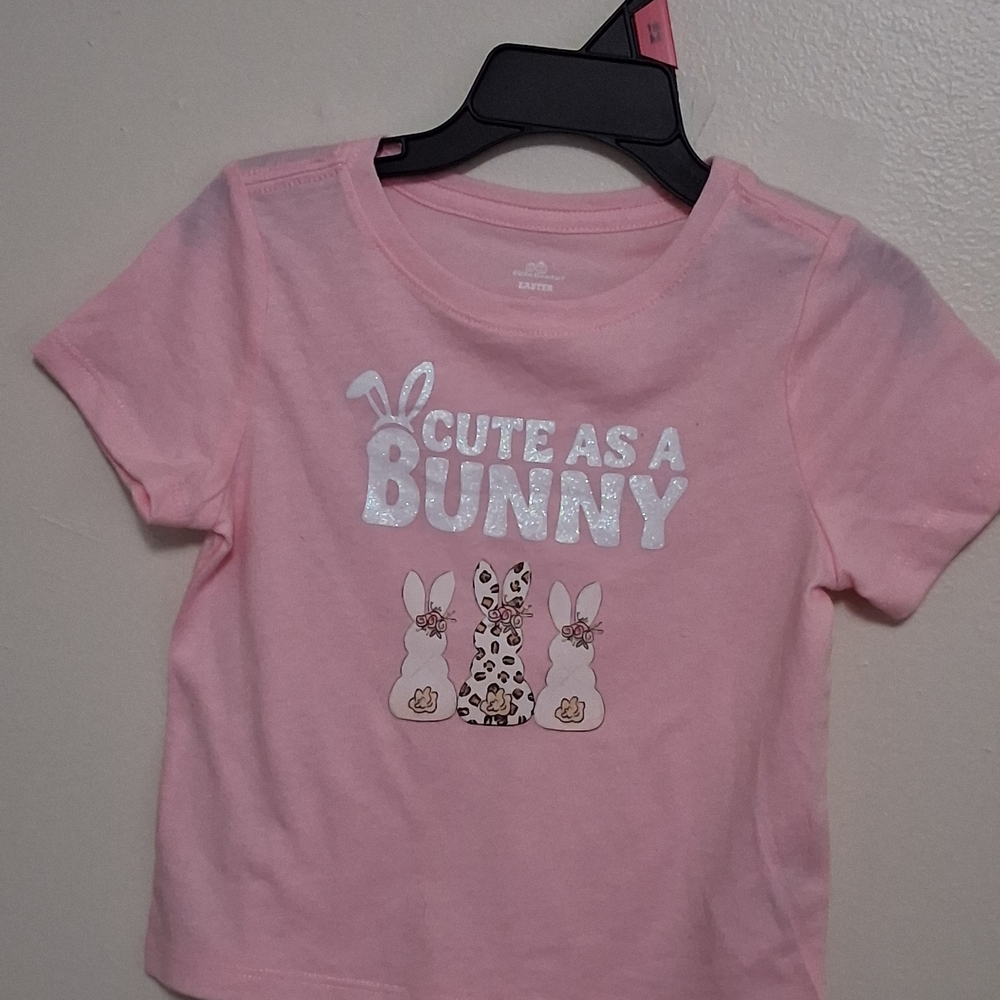 Cute As A Bunny Pink Graphic Tee - Kids